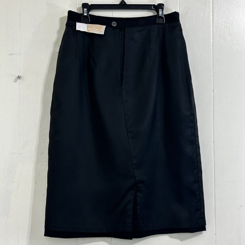 Pendleton Vintage Black 100% Virgin Wool Skirt Size 8 Knee Pleated Skirt - Picture 4 of 16